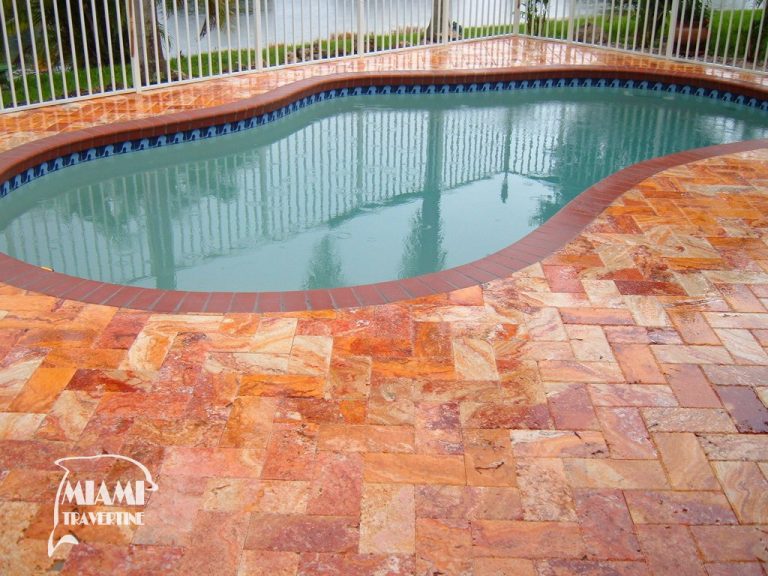 TRAVERTINE PAVER 6X12 AUTUMN BLEND Miami Travertine