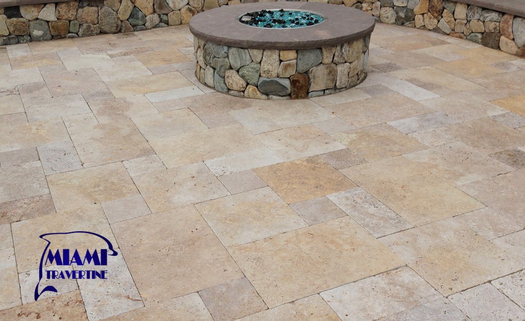 TRAVERTINE PAVERS FRENCH PATTERN COUNTRY CLASSIC (