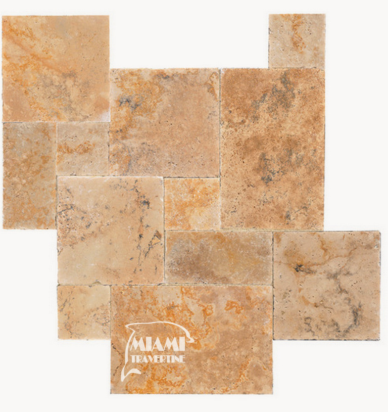 TRAVERTINE TILE FRENCH PATTERN COUNTRY CLASSIC 01