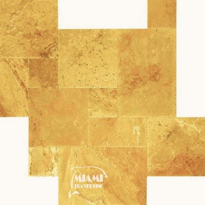 TRAVERTINE TILE FRENCH PATTERN GOLD 01