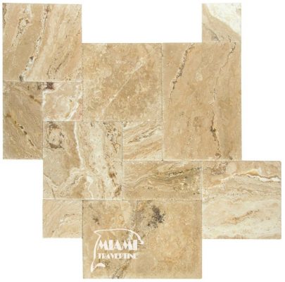TRAVERTINE TILE FRENCH PATTERN LEONARDO 01