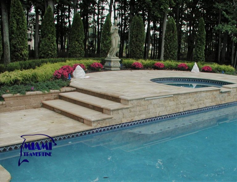 TRAVERTINE POOL COPING IVORY 12X24 Miami Travertine
