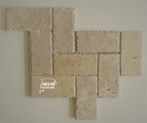 TRAVERTINE PAVER CHISELED 6X12 IVORY